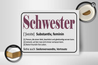 Holzschild Spruch 40x30cm Schwester Person die einen liebt