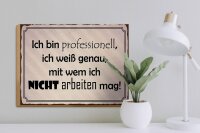Holzschild Spruch 40x30cm ich bin professionell ich weiß