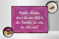 Holzschild Spruch 40x30cm Danke Mama dass du uns hilfst