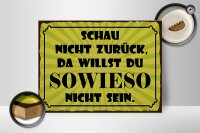 Holzschild Spruch 40x30cm schau nicht zurück