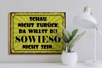 Holzschild Spruch 40x30cm schau nicht zurück