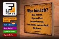 Holzschild Spruch 40x30cm was bin ich kein Wecker