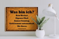 Holzschild Spruch 40x30cm was bin ich kein Wecker