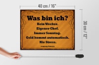 Holzschild Spruch 40x30cm was bin ich kein Wecker