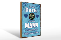 Holzschild Spruch 30x40cm ich liebe Darts aber mein Mann
