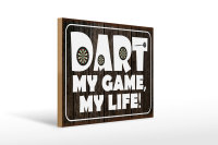 Holzschild Spruch 40x30cm DART my Game my life