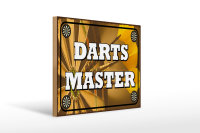 Holzschild Spruch 40x30cm Darts Master Schild deko