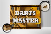 Holzschild Spruch 40x30cm Darts Master Schild deko