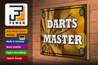 Holzschild Spruch 40x30cm Darts Master Schild deko