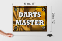 Holzschild Spruch 40x30cm Darts Master Schild deko