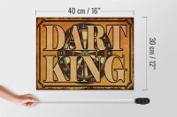 Holzschild Spruch 40x30cm Dart King Schild deko