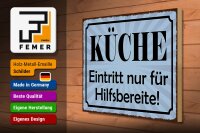 Holzschild Spruch 40x30cm Küche Eintritt nur Hilfsbereite