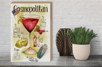 Holzschild Rezept 30x40cm Cosmopolitan Cocktail Recipe