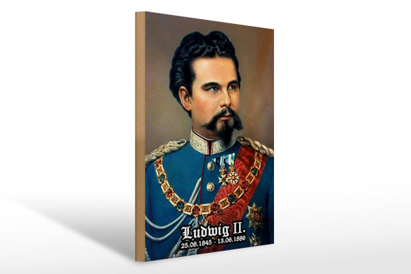 Holzschild Portrait 30x40cm Nostalgie König Ludwig II