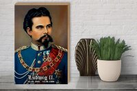 Holzschild Portrait 30x40cm Nostalgie König Ludwig II