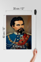 Holzschild Portrait 30x40cm Nostalgie König Ludwig II