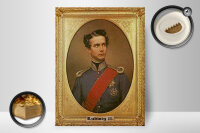 Holzschild Portrait 30x40cm Ludwig II König von Bayern