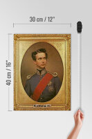 Holzschild Portrait 30x40cm Ludwig II König von Bayern
