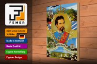 Holzschild Portrait 30x40cm Ludwig II König Bayern King