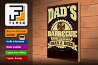 Holzschild Spruch 30x40cm Dad´s barbecue grab a beer