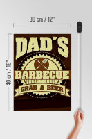 Holzschild Spruch 30x40cm Dad´s barbecue grab a beer