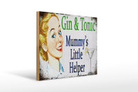 Holzschild Spruch 40x30cm Gin Tonic Mummy´s little...