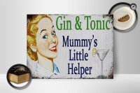 Holzschild Spruch 40x30cm Gin Tonic Mummy´s little helper