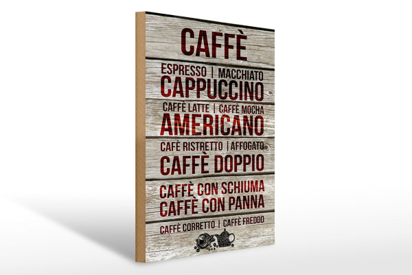 Holzschild Caffee 30x40cm Caffe espresso capuccino latte