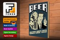 Holzschild Spruch 30x40cm Beer helping white guys 1842