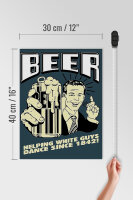 Holzschild Spruch 30x40cm Beer helping white guys 1842