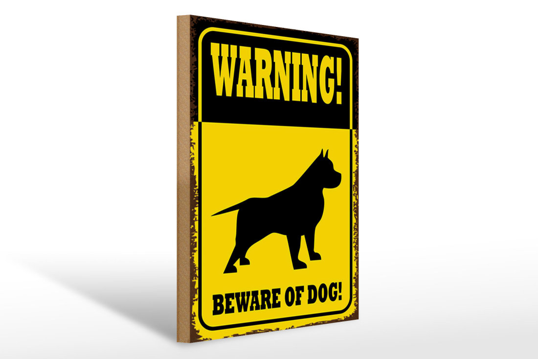Metallschild 'Warning Beware Of Dog' – 20x30 Cm, Zinn, Mit Aufhänge-Löchern, Für Garten & Haus