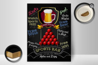 Holzschild Spruch 30x40cm sports bar Free WIFI free Beer