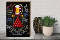 Holzschild Spruch 30x40cm sports bar Free WIFI free Beer