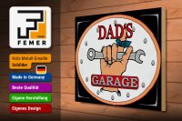 Holzschild Spruch 40x30cm dad´s Garage Papas Werkstatt
