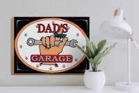 Holzschild Spruch 40x30cm dad´s Garage Papas Werkstatt