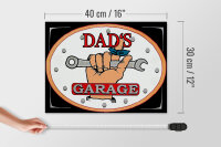 Holzschild Spruch 40x30cm dad´s Garage Papas Werkstatt