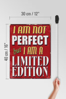 Holzschild Spruch 30x40cm i am not perfect limited edition