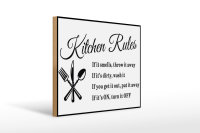 Holzschild Spruch 40x30cm Kitchen Rules Küche Regeln