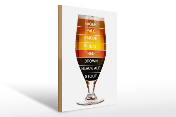 Holzschild Spruch 30x40cm Bier Bierglas lager pale saison