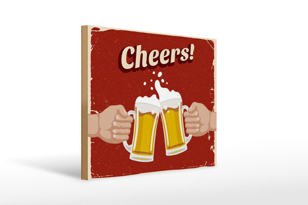Holzschild Alkohol 40x30cm Beer Cheers Bier