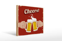 Holzschild Alkohol 40x30cm Beer Cheers Bier