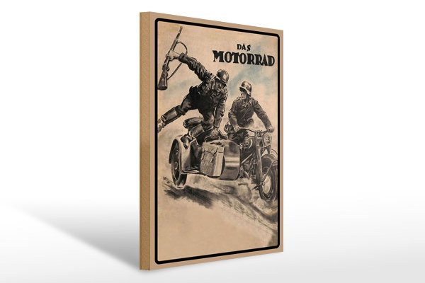 Holzschild Retro 30x40cm das Motorrad Soldaten