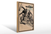 Holzschild Retro 30x40cm das Motorrad Soldaten
