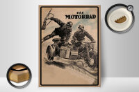 Holzschild Retro 30x40cm das Motorrad Soldaten