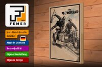 Holzschild Retro 30x40cm das Motorrad Soldaten