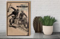 Holzschild Retro 30x40cm das Motorrad Soldaten