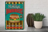 Holzschild Essen 30x40cm Hamburgers enjoy our Homestyle