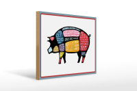 Holzschild Metzger 40x30cm Schwein cuts Pork Fleisch
