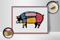 Holzschild Metzger 40x30cm Schwein cuts Pork Fleisch