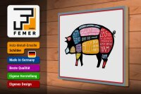 Holzschild Metzger 40x30cm Schwein cuts Pork Fleisch